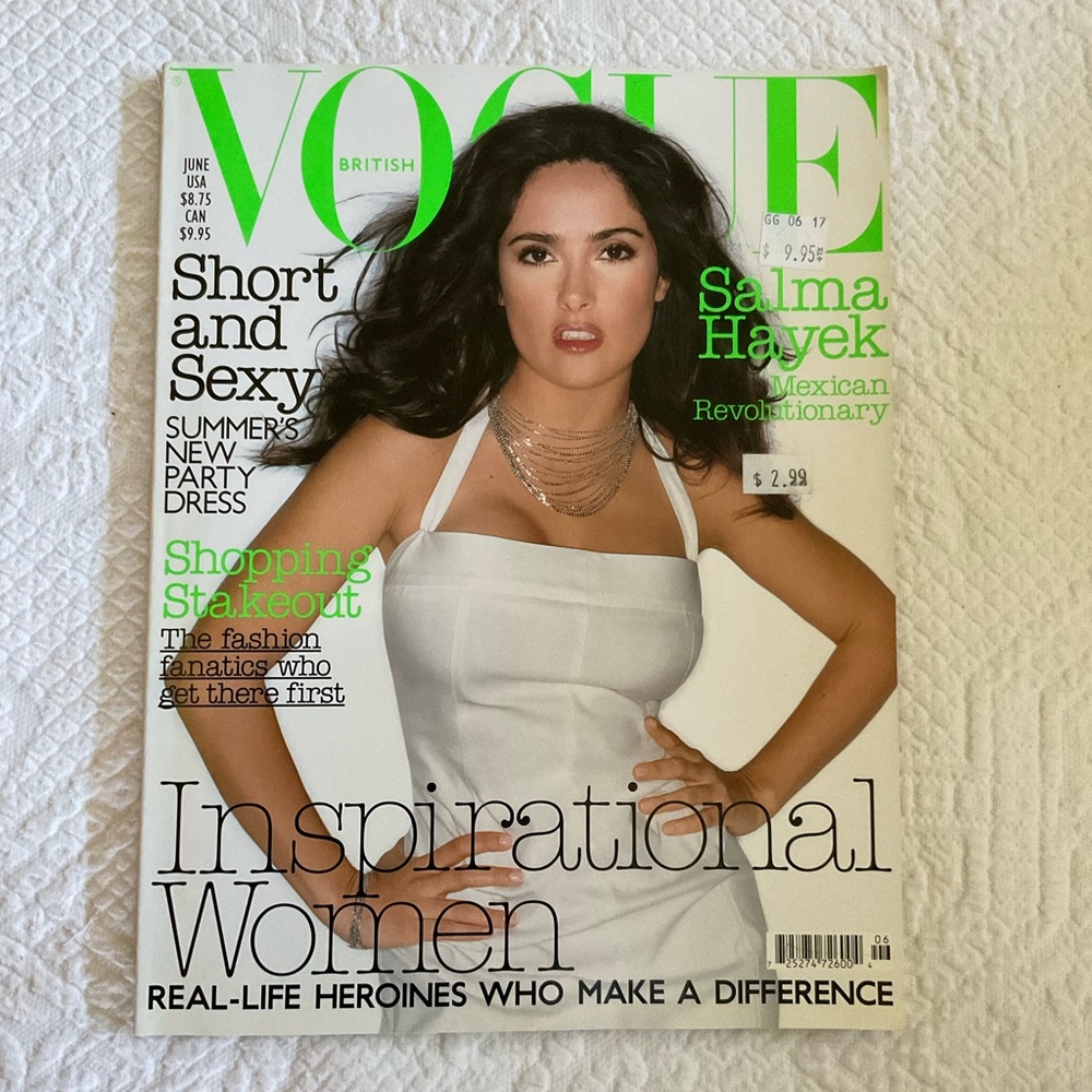 June 2003 British Vogue Magazine Featuring Salma Hayek